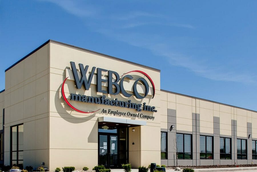 Exterior view of construction project for WEBCO manufacturing