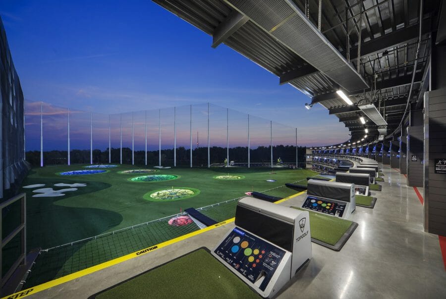 Topgolf Mount Laurel Facility - Aerial view of Topgolf Mount Laurel facility.