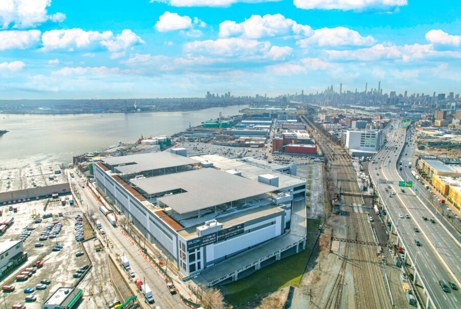 Aerial View of Warehouse - Aerial image of a large industrial warehouse.