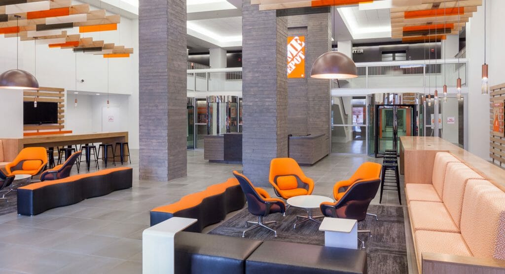 Interior view of tenant improvement construction project for Home Depot