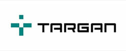 TARGAN logo featuring teal cross and bold black text on a white background, symbolizing innovation and technology.