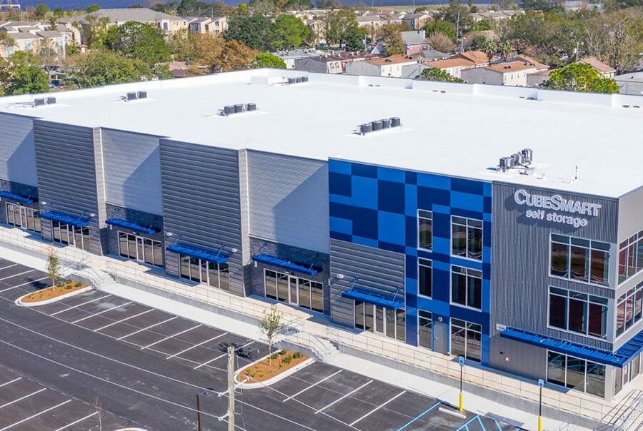 Self Storage Facility in Kenner, LA - aerial photo of building - self storage construction project