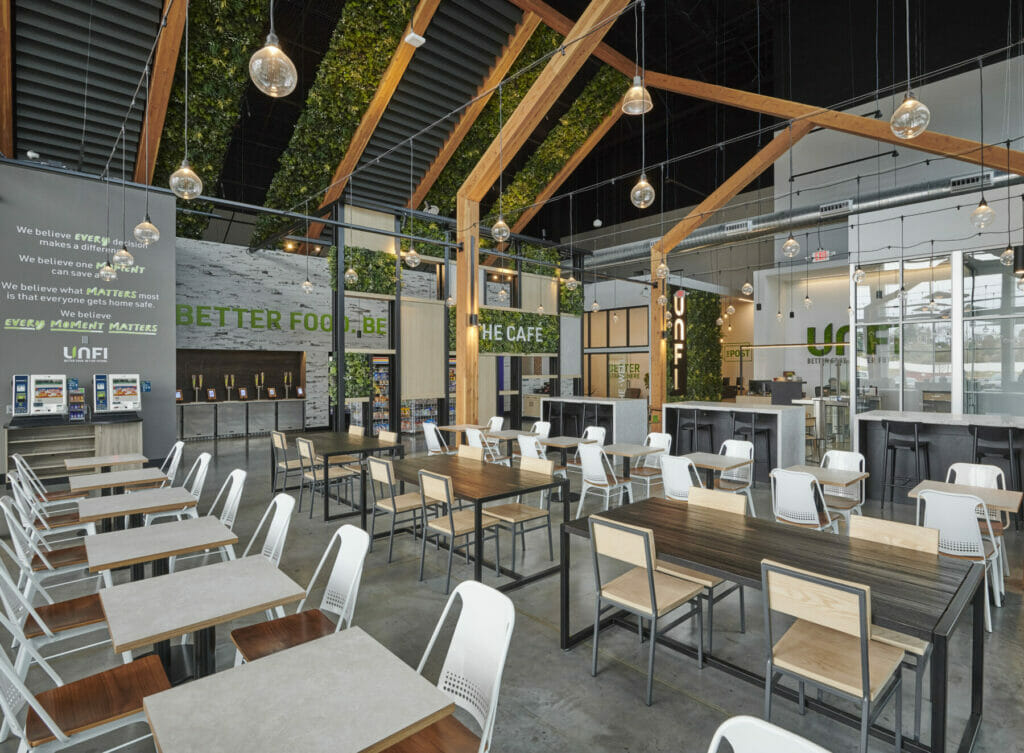 break room at UNFI York, PA Cold Storage Facility | Pennsylvania food and beverage warehouse construction company | design-build construction firm | ARCO DB | ARCO Design Build | ARCO Design/Build