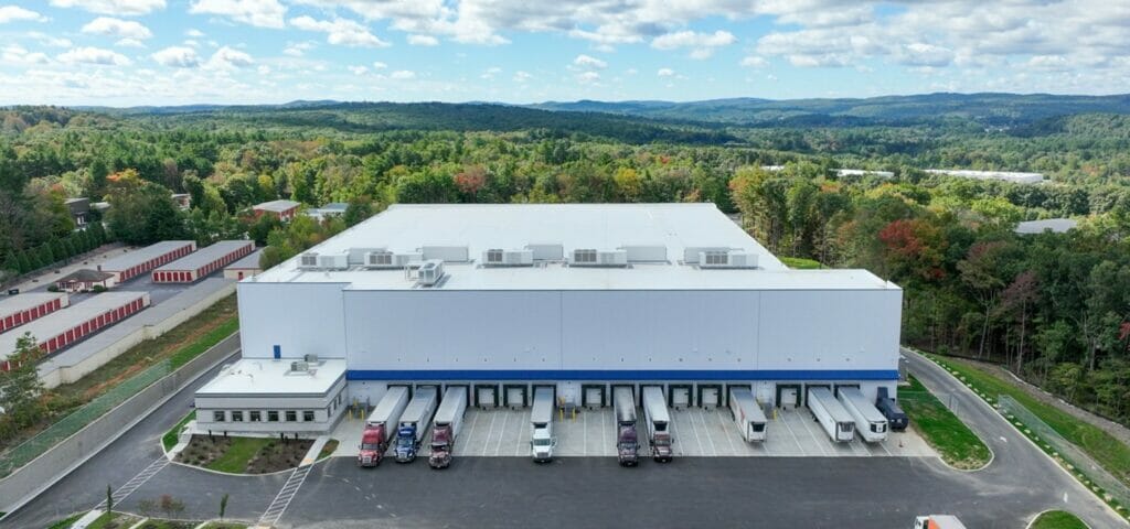 New England Cold Storage Aerial of New England Cold Storage Facility Construction project | design build company | ARCO DB | ARCO Design Build | ARCO Design/Build
