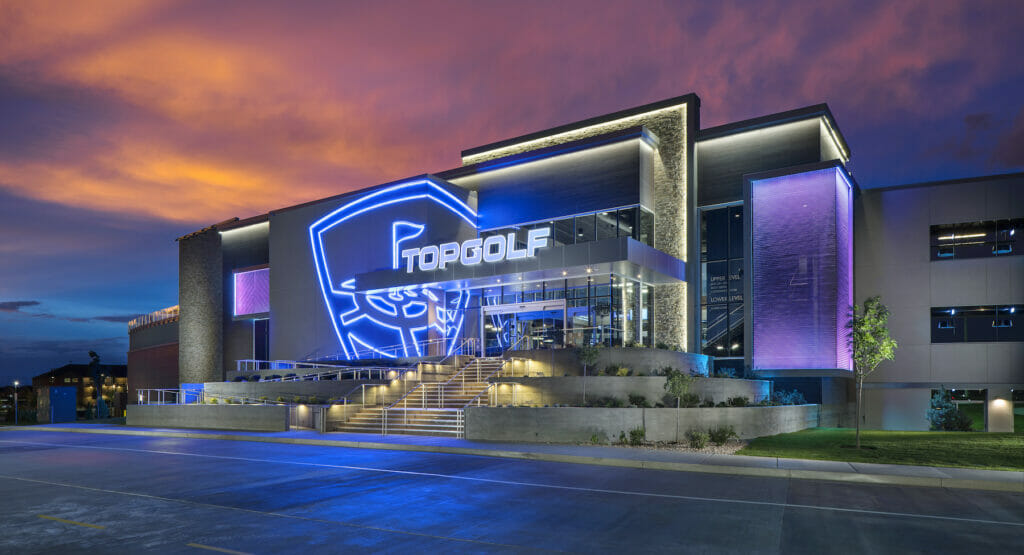 Architectural Photography by Michael Baxter, Baxter Imaging LLC Top Golf in Midvale, Pennsylvania | design-build construction projects near Pittsburgh, PA | design & build contractors near me | ARCO DB | ARCO Design Build | ARCO Design/Build