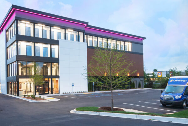 Exterior view of TD Self Storage construction project