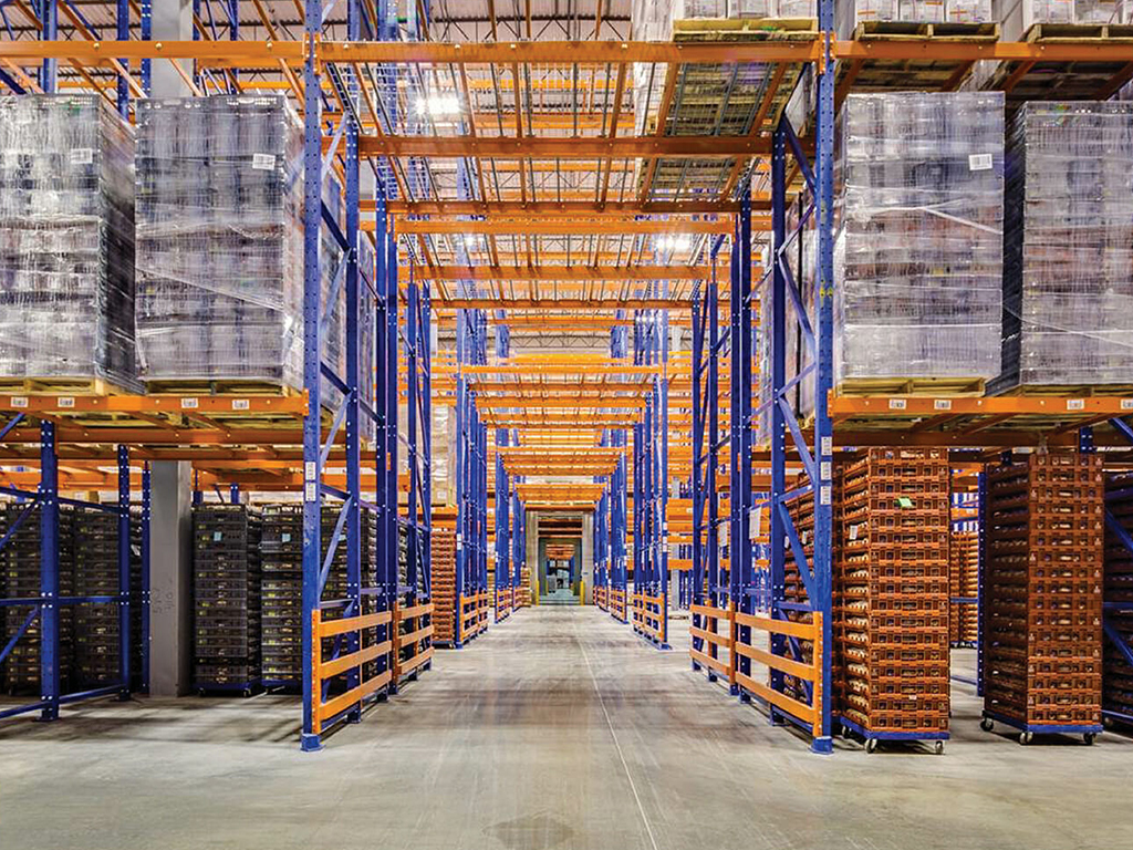 Interior view of cold storage facility